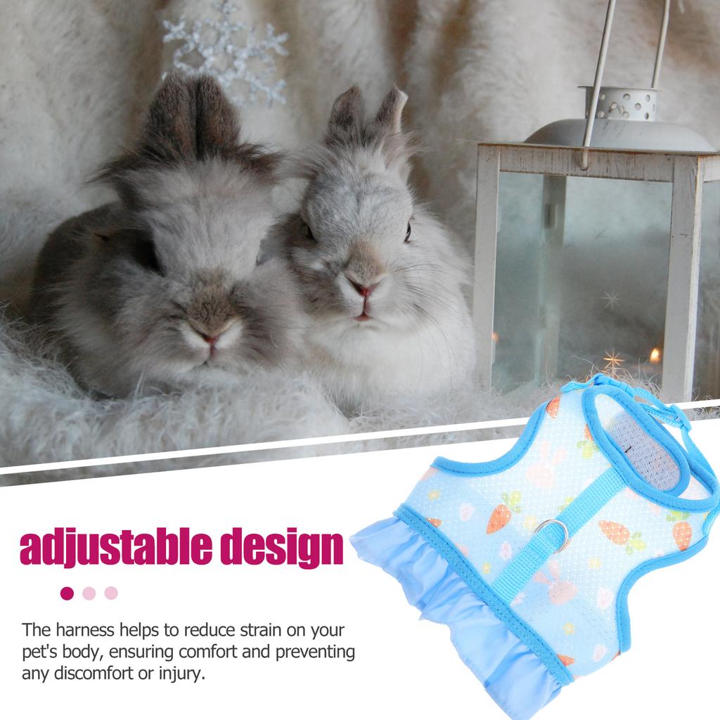 1Set Small Pet Harness Kit Adjustable Rabbit Leash Set for Bunny Kitten Ferret Hamster Safe Outdoor Walking Comfort Fit Traction