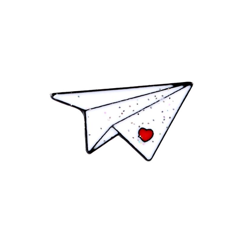 Chic Cartoon Clown Brooch: Balloon, Sailboat, & Paper Airplane Combo