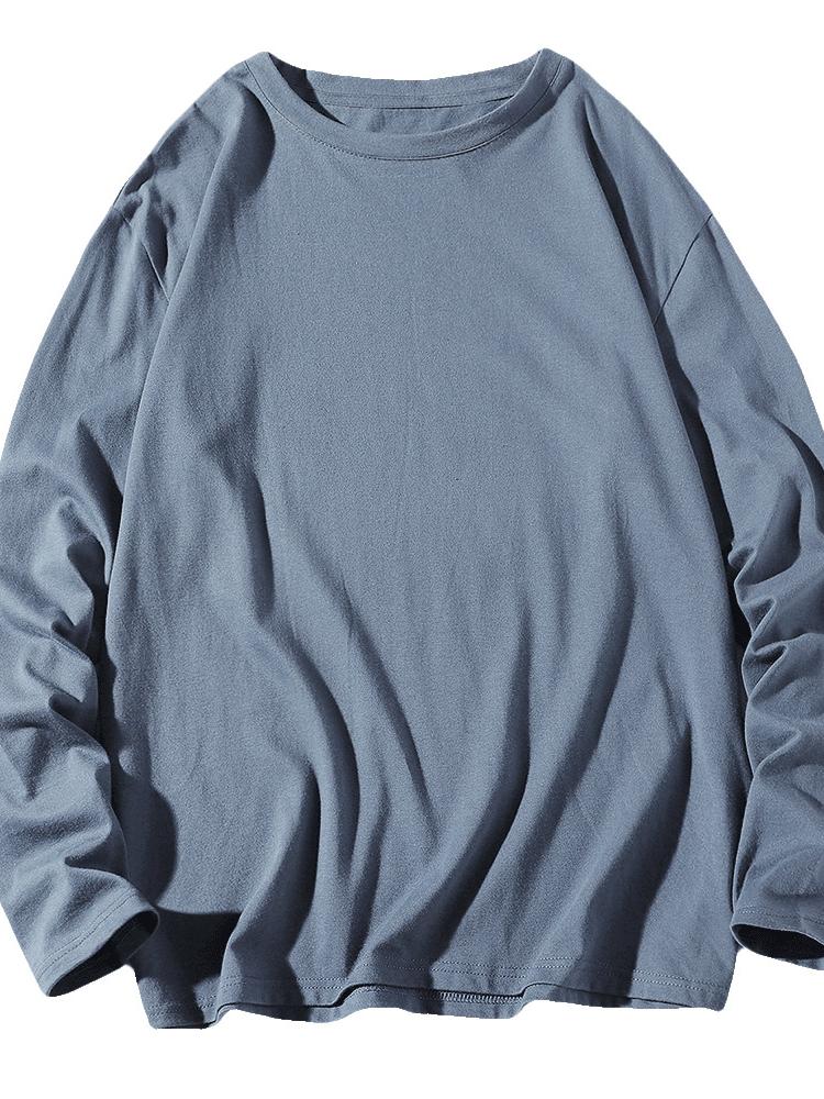 Spring and Autumn Basecoat Men Long Sleeve T-shirt Men Sweater Men Long Sleeve T-shirt Fashion Autumn Clothing White Men Top