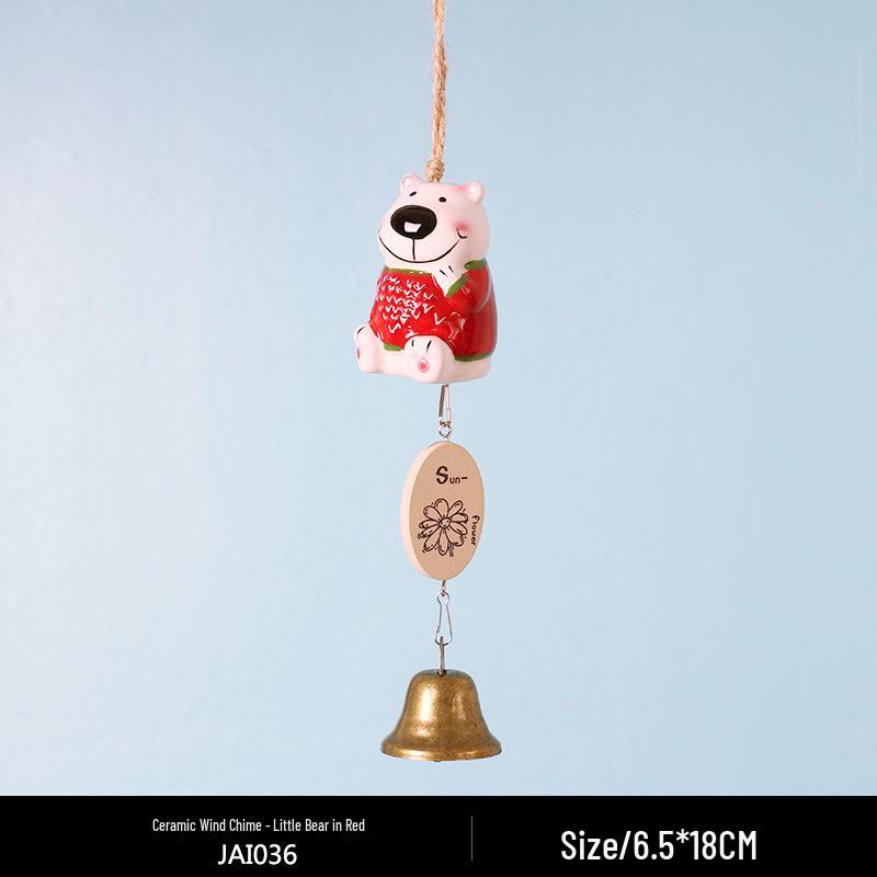 Totoro Ceramic Wind Chime Ornament - Cute Japanese Wall Decor for Girls' Bedroom