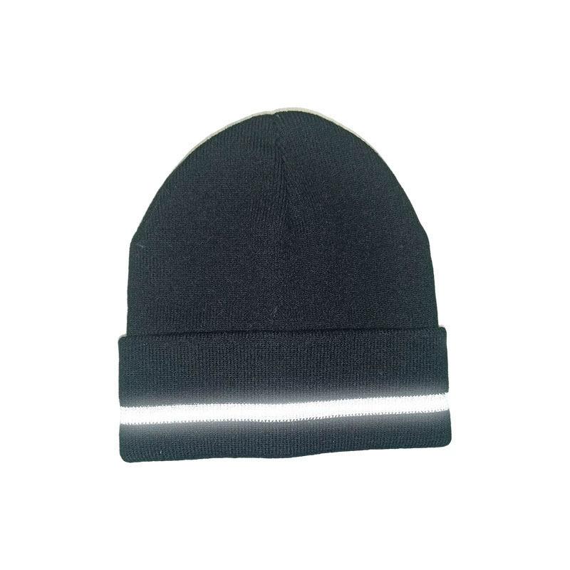 

Fluorescent Reflective Stripe Knitted Hat Fashion Acrylic Knitted Reflective Warm Hat Warm Knitted Cold Cap