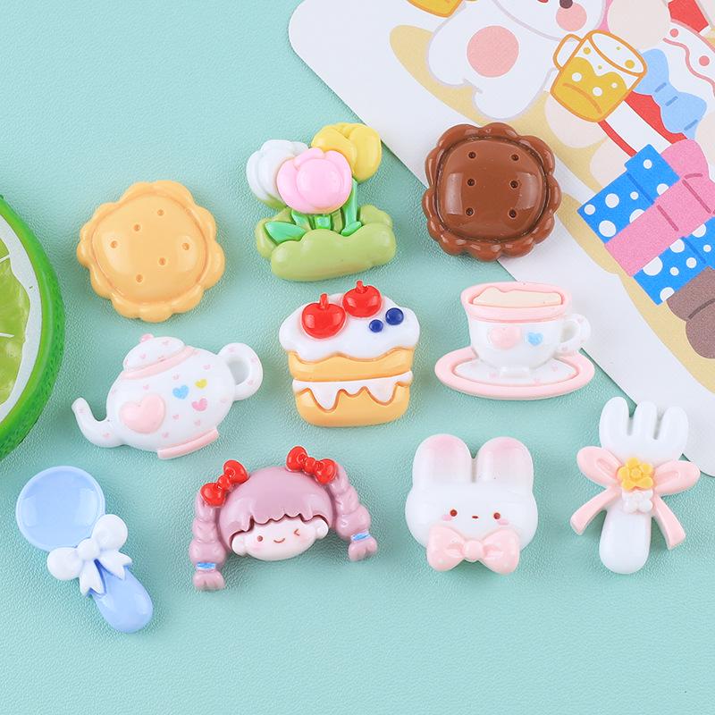 Glossy Handmade Cartoon Girl Resin Charms for Crocs and DIY Jewelry