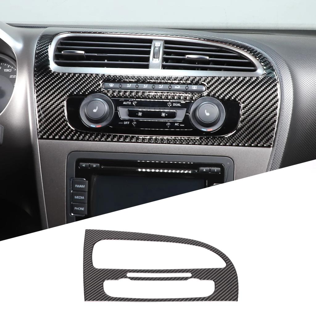 For SEAT Leon Mk2 1P 2008-2012 Soft Carbon Fibre Car Central Control Gear Shift Air Outlet Panel Trim Sticker Car Accessories F6