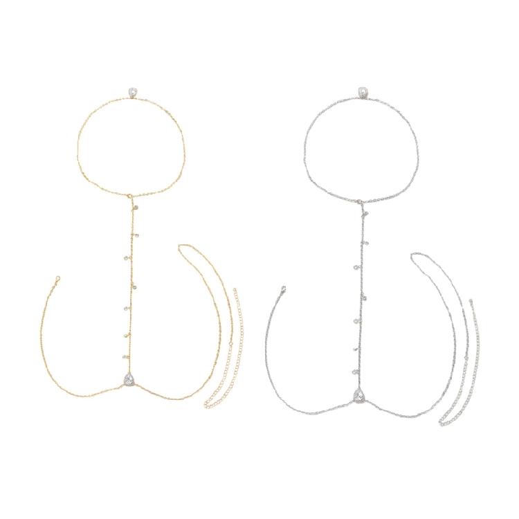 Halskette Taillenkette Kostüm Ästhetisch Metallisch Mehrlagige Kette Schmuck für Jeans Körperschmuck für Frauen Mädchen