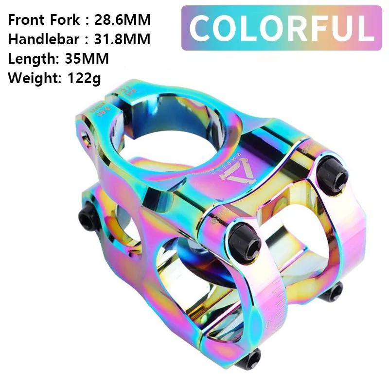 35mm Purple Silver Red Orange Short Bike Stem 31 8mm Aluminum Handlebar Fork Stem for Mountain Bike 31.8 Clamp Bicycle Bridge