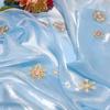 Snowflake Flower Embroidery Fabric DIY Hanfu Ancient Style Cheongsam Summer Skirt Children Clothing Baby Clothe Designer Fabric