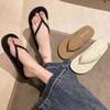Flip-flops Women's Summer Outer Wear Fashion 2025 New High-end Flat Toe Solid Color Casual Beach Shoes