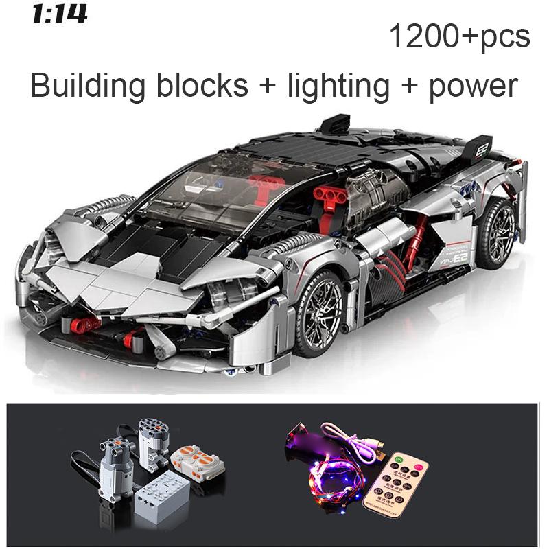 Technical Super 1:14 Sports Car Terzo Sian Building Blocks City Speed Famous Vehicle Bricks Assemble Toys Kid Gift