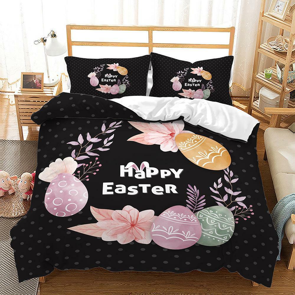 Happy Easter Doona Quilt Duvet Cover Set Pillowcase Single Double Queen Size Bed