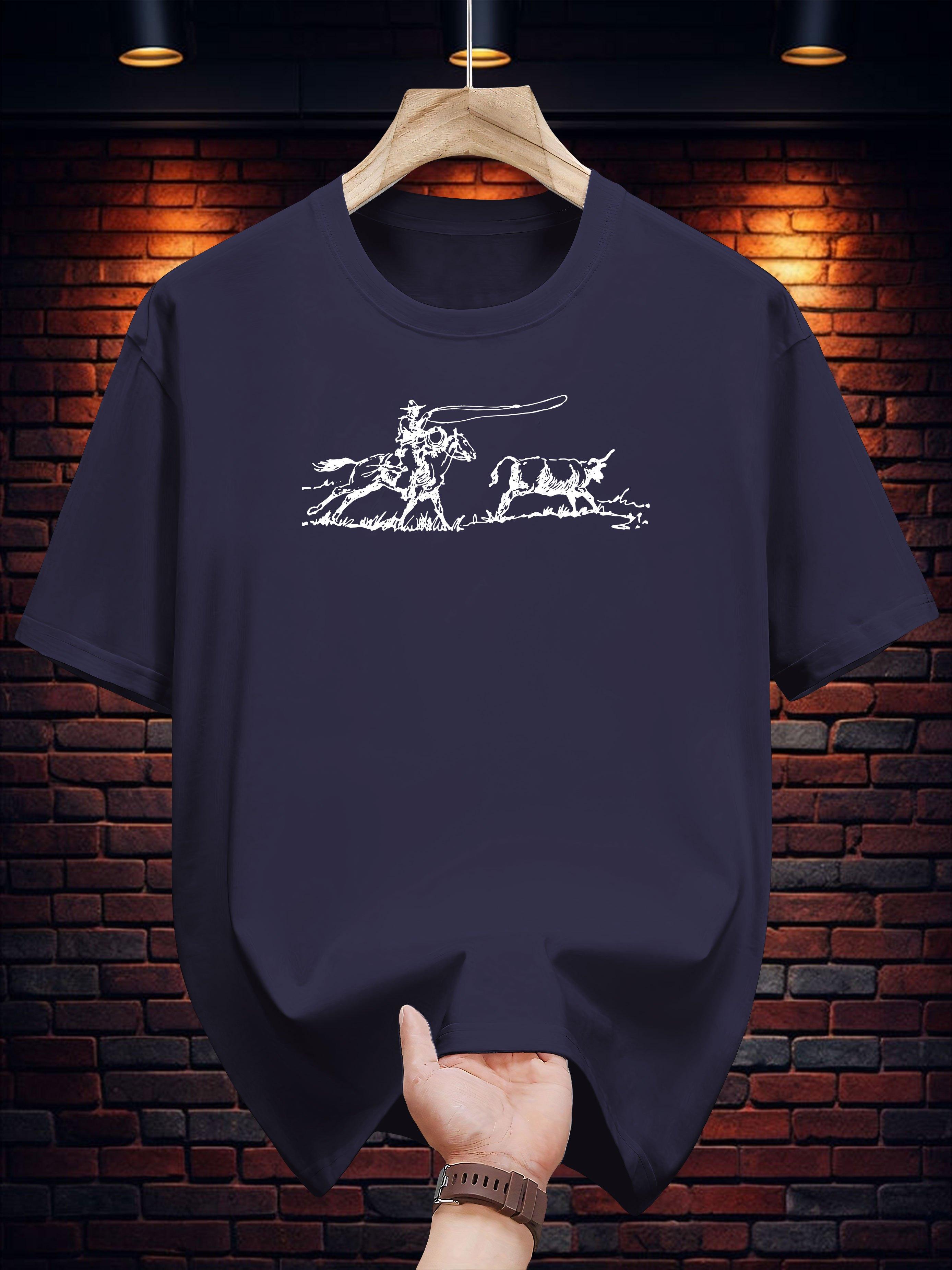 T-shirt with Stylish Deer Graphic Print - Breathable Regular Fit Casual Summer Tee XXXXL