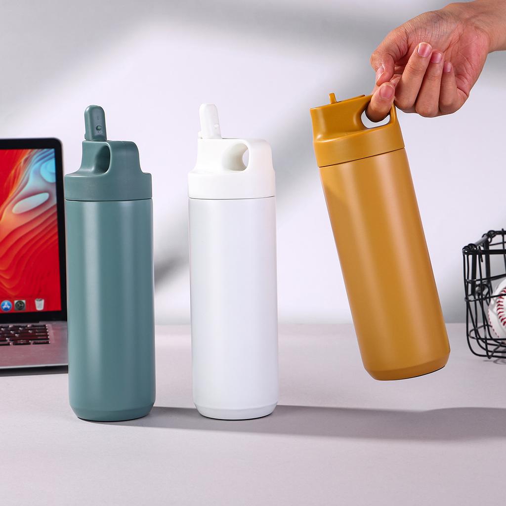 Japanese Portable Cover Straw Cup 101 Stainless Steel Vacuum Thermos Cup Outdoor Mountaineering Accompanying Sports Kettle