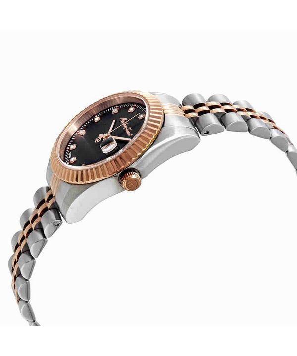 Mathey-Tissot Dámské hodinky Mathy III z nerezové oceli s černým ciferníkem Quartz D810RN