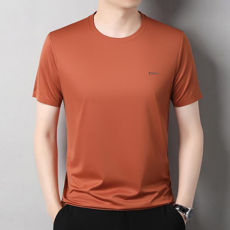 Crew Neck Short Sleevet Men's Summer Fashion Casual Versatile Ice Quick-Dry Top