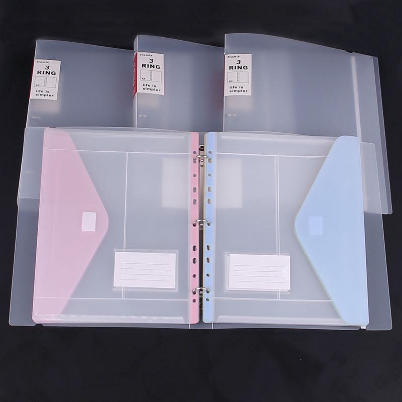 Transparent Multi-Layer Velcro Ring Binder Folder for Student Papers and Homework