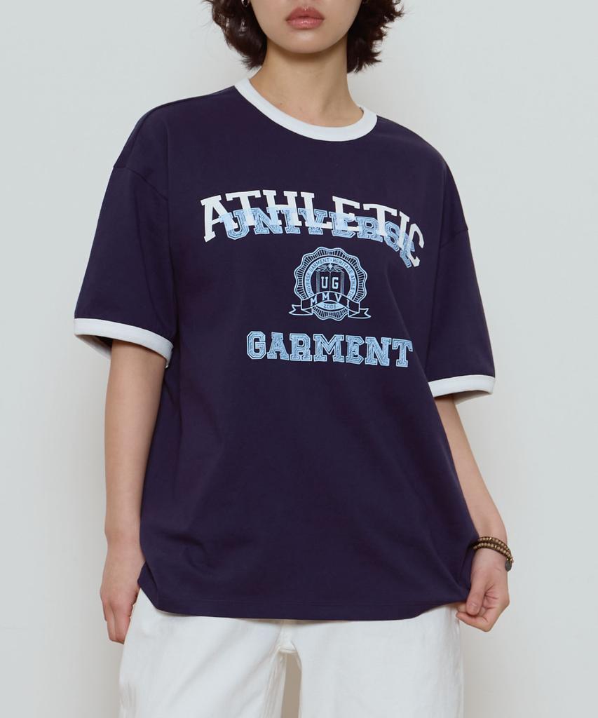 Yunibeoseugameonteu Ug Athletic Ringer T-Shirt_Navy