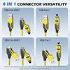 Retractable 4-in-1 Fast Charging Cable 65W USB-C PD 1 2m Spring Charger for iPhone iPad Android Laptops