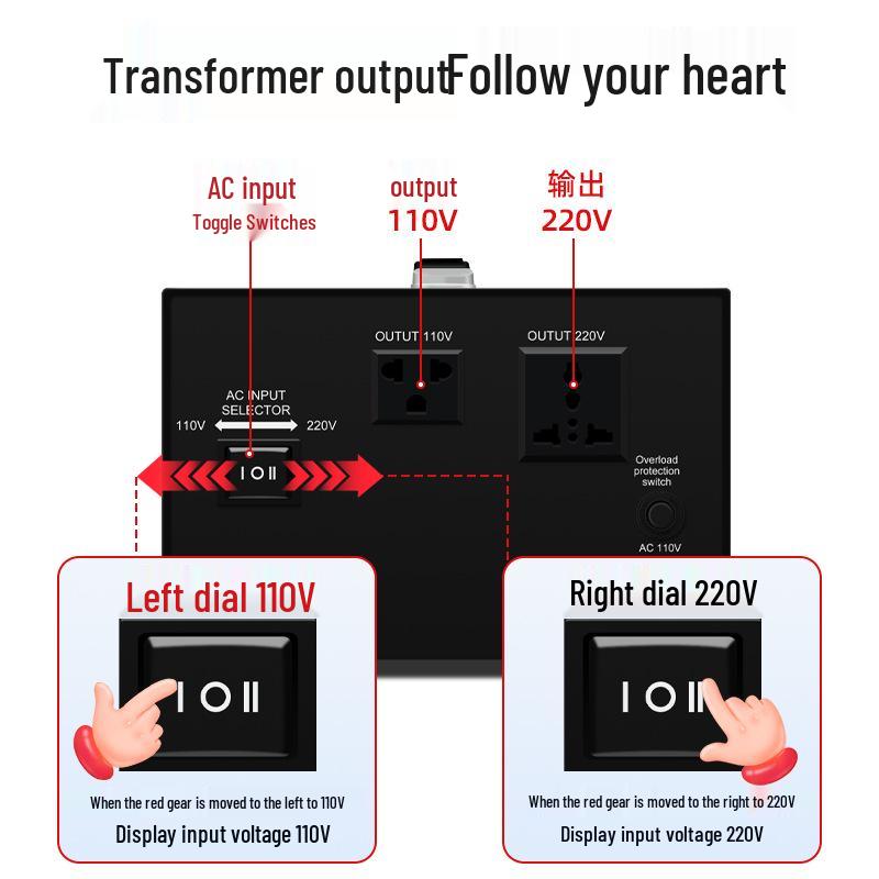 Zhengxi 110-220V Step-up/Step-down Voltage Converter