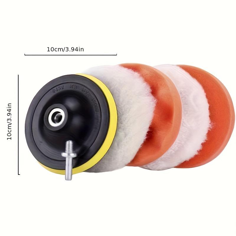 4-5 Zoll Auto Polier- und Wachs-Set, 100 mm Multifunktions-Polierpad-Kit - Weicher Schwamm, Wollpad und Kugelpolierscheibe