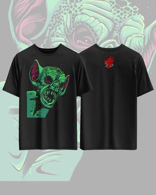Devil Elements Printed Pure Cotton Tshirt for Men and Women Dark Style Short Sleeved Oversized Gothic Street Summer Tshirt