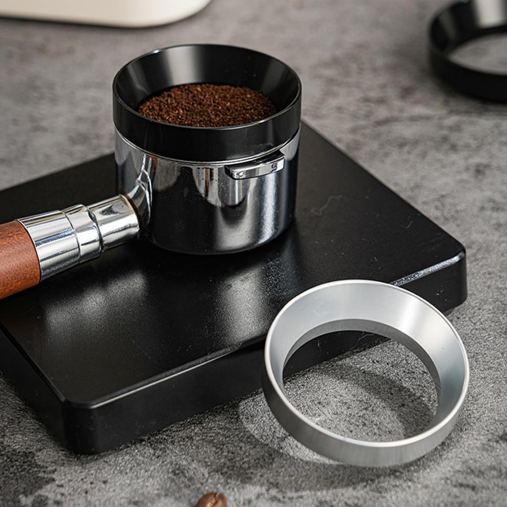 Tubbi 58mm Coffee Dosing Ring, Stainless Steel, Durable Replacement for 58mm Portafilters, Shatterproof, Black