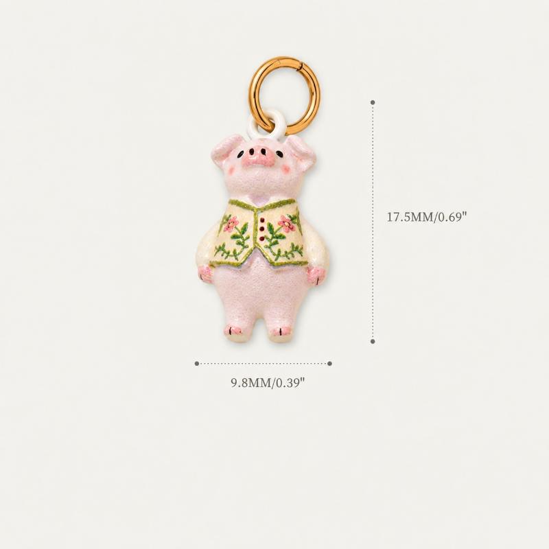 Copper Rococo Animal Figure Charm Pendant Gold Plated Cute Retro Charms For Women Diy Handcraft Bracelet Necklace Accessories