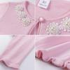 Flower Beaded Cotton Girls Knitted Cardigan Jacket Children's Small Shawl Matching Dress