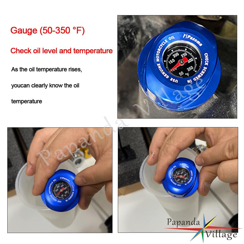 Oil Dipstick w/ Temperature Gauge Aluminum Motorcycle Accessories Engine Oil Gauge For Harley Touring FLHX FLTRX FLHXSE FLTRXSE