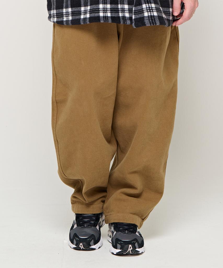 CARGOBROS Cb Basic Fleece-Lined Wide Elastic Pants (Beige)