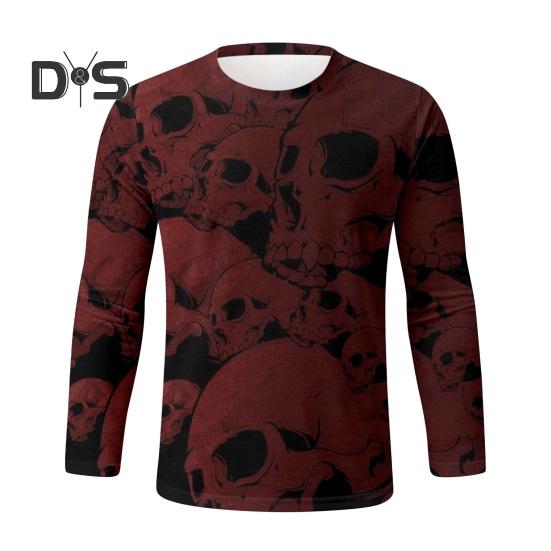 Pánské topy Halloween 3D tisk Tričko s kulatým výstřihem a dlouhým rukávem Tričko Běžný střih Běžný střih Tričko Běžné oblečení Street Party