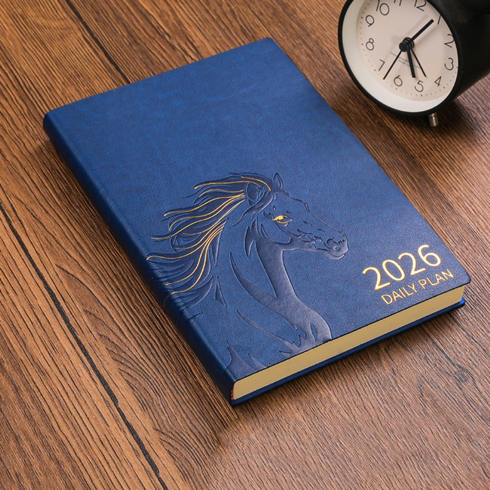 Wear-resistant 2026 Schedule Planner Notepad Pu Leather Office Work Planner  Stationery