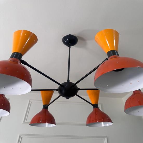 81.28 Cm Handcrafted Brass Sputnik Chandelier Mid Century Modern Light Fixture Home, Office Decor