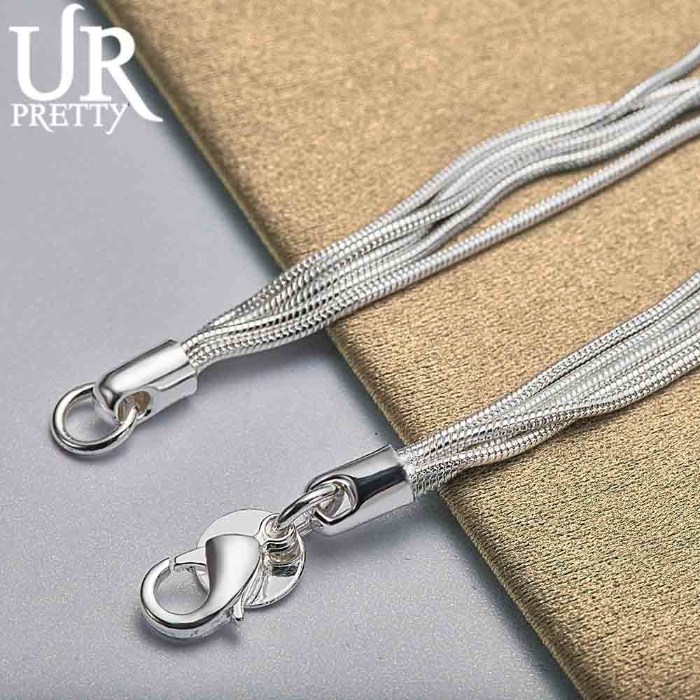 925 Sterling Silber Multi Schlange Kette Herz-förmigen Anhänger Armband Modische Hochzeit Schmuck