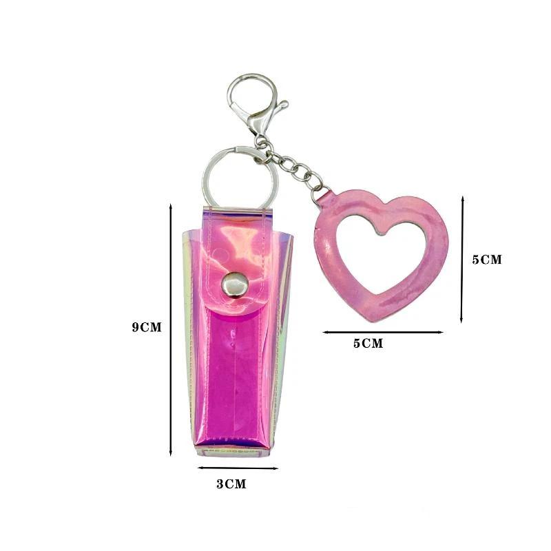 Portable Lipstick Bag Pouch Lip Balm Bag Keychain Holder Creative Lipsticks Protective Cover With Mirror