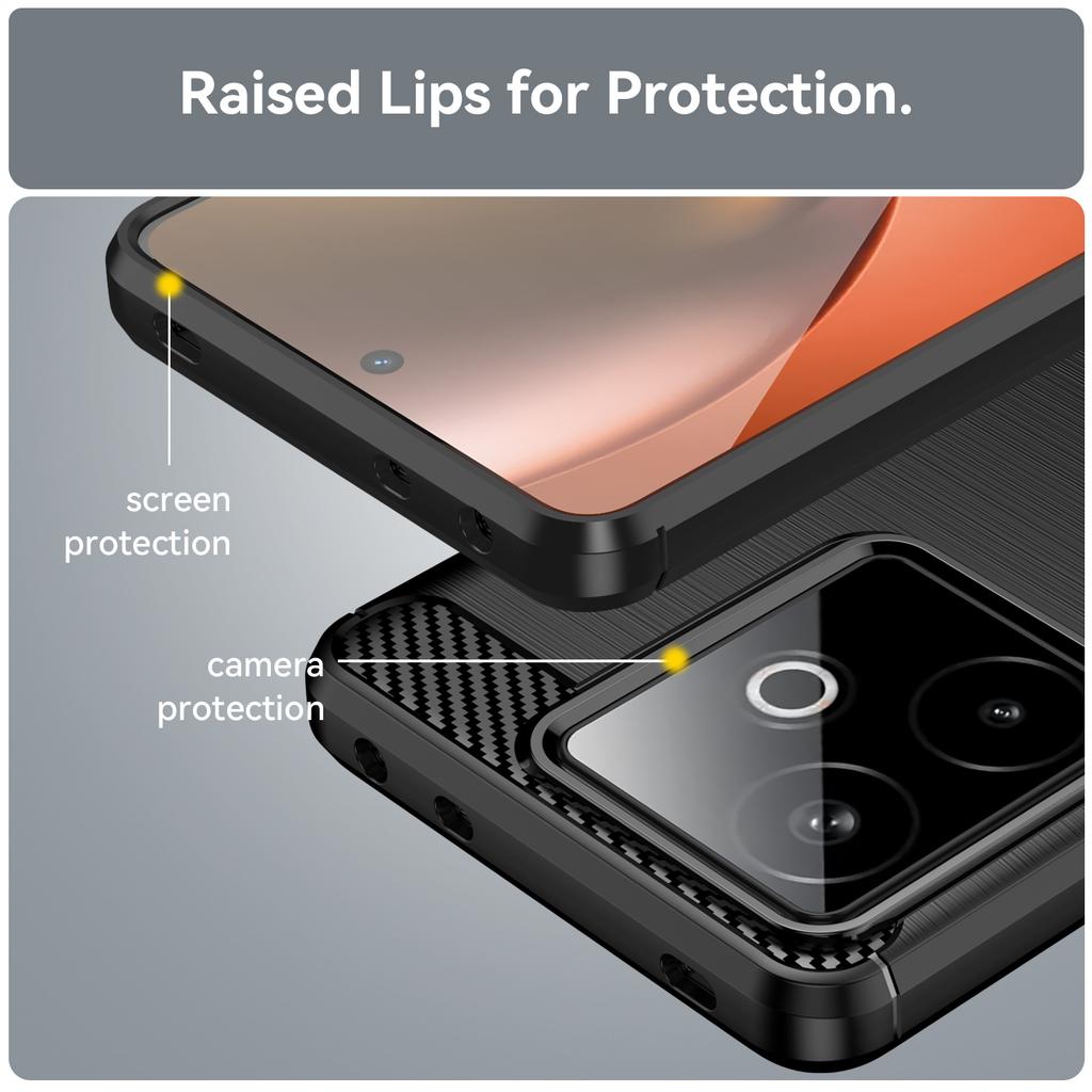 For Realme GT 7 5G/7T 5G Case Protective Phone Cover Carbon Fiber Texture Brushed