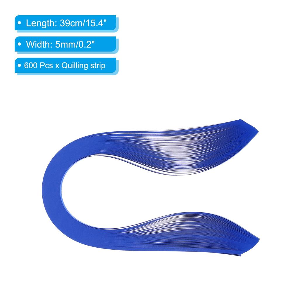 PATIKIL Quilling 600 Origami Quilling Dark Blue Strips, Pieces, 5mm, 39cm, Paper, Kit, Art, DIY, Handcraft, Christmas,