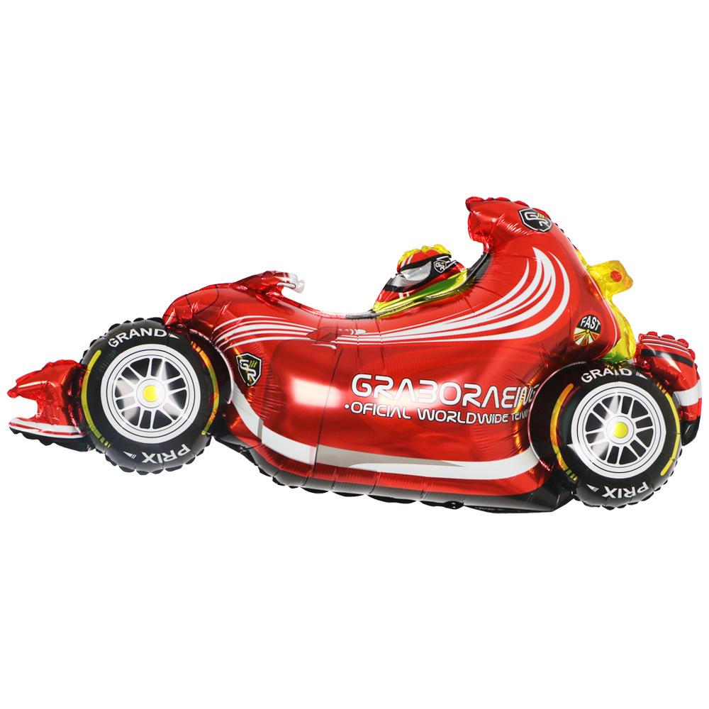 Tire Helmet Balloon 18 Inch Black And White Plaid Round Aluminum Film Balloon Racing Theme Party Decorative Balloon