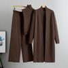 Autumn And Winter Lazy Temperament Knitted Suit Sleeveless Vest Sweater Cardigan Pants Three Piece Set