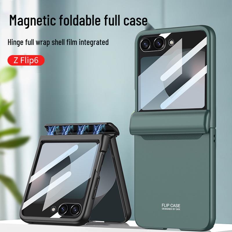 Samsung Z Flip 6 Ultra-thin Foldable Phone Case with Large Window and Magnetic Buckle