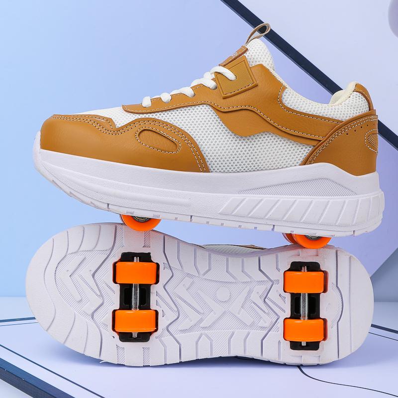 Zapatos de Rodadura Doble para Niños Desmontables Transpirables de Malla Patinaje Patines de Ruedas Hombres y Mujeres Niños Pueden Caminar