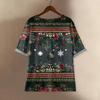 Women's Fashionable And Casual Shirt Half-sleeve Round Neck Print Cotton And Linen Blouse Top