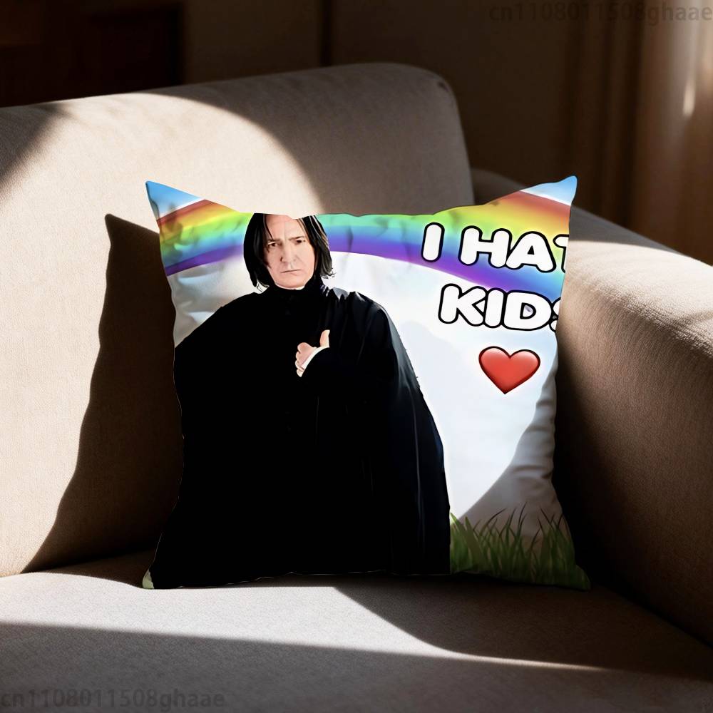 

Alan Rickman Funny Pillow Case Square Double-Sided Printing Short Plush Sofa Cushion Cover Bedroom Bedside Pillow 12x12Inch