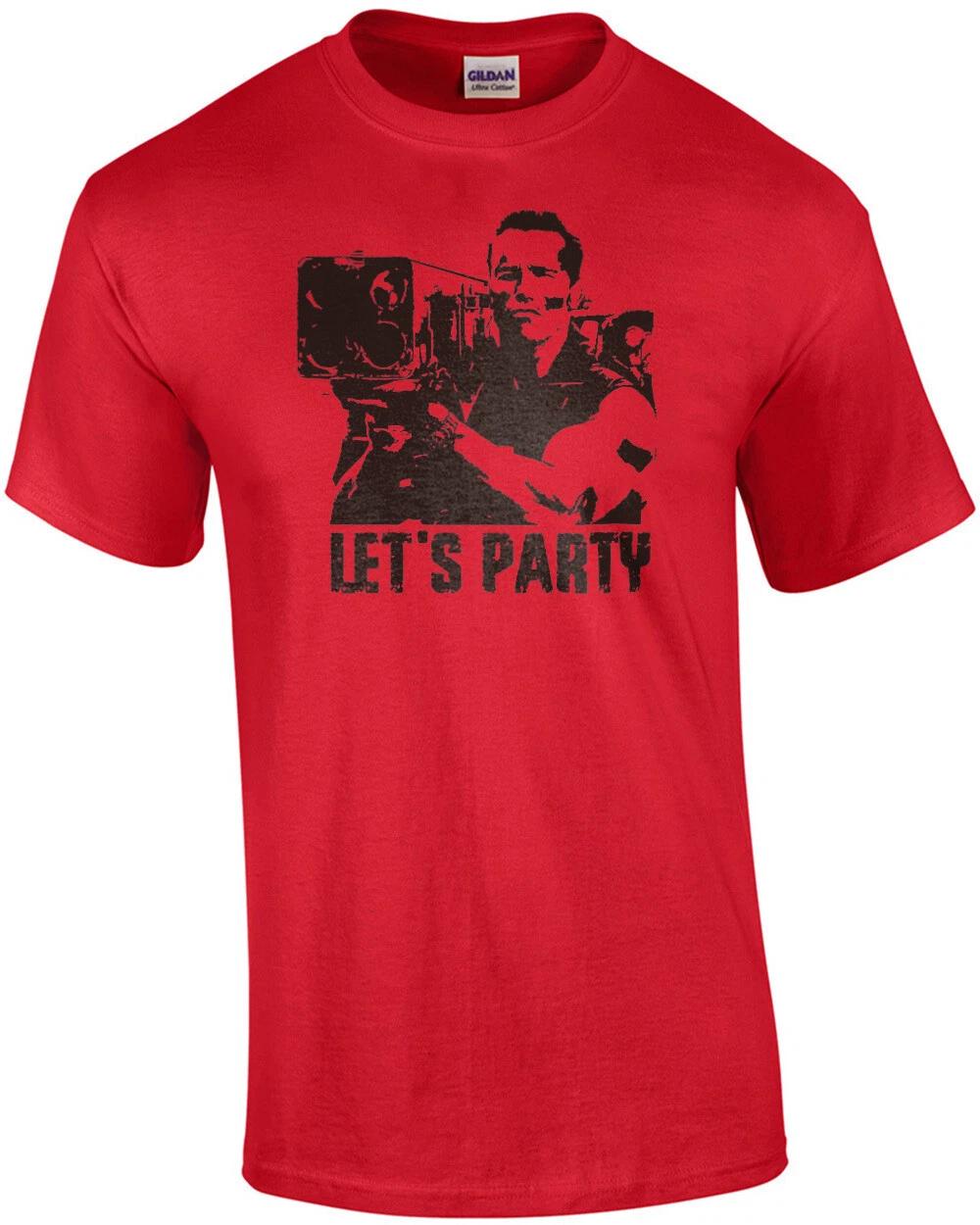Let s Party - Commando - Arnold Schwarzenegger - 80 s T-Shirt 3XL