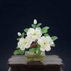 23X10X21CM Chinese Creative Natural Jade Peony Flower Bonsai Decoration Home Living Room Jade Carving Crafts