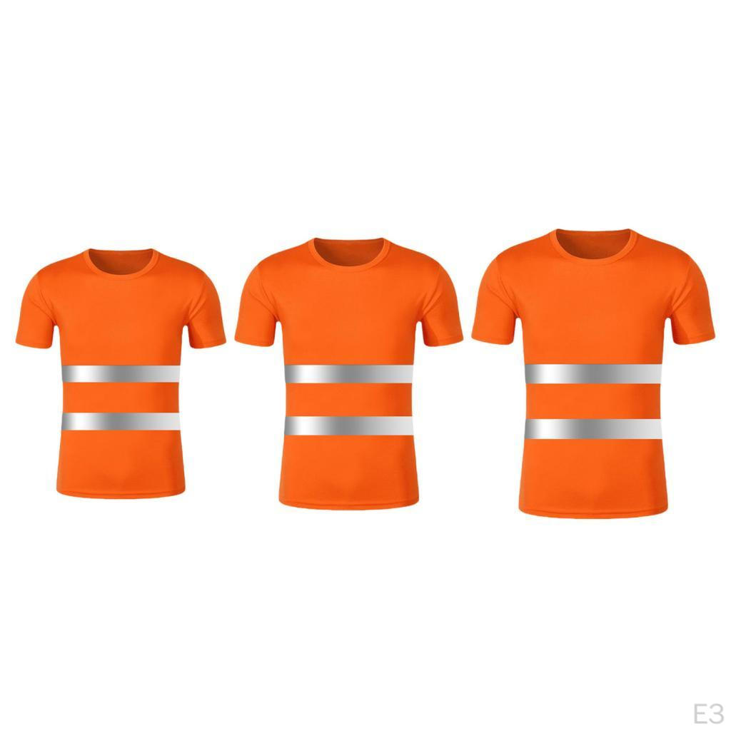 Reflektierendes T-Shirt mit hoher Sichtbarkeit Atmungsaktiv Rundhalsausschnitt für Radfahren Joggen