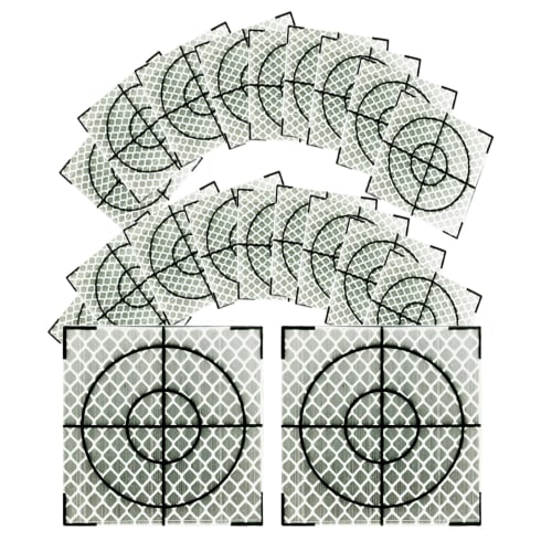 S.fields.inc Reflective Sheets for Surveying, Survey Targets, Set of 20, Total Station Prism Stickers (30mm)