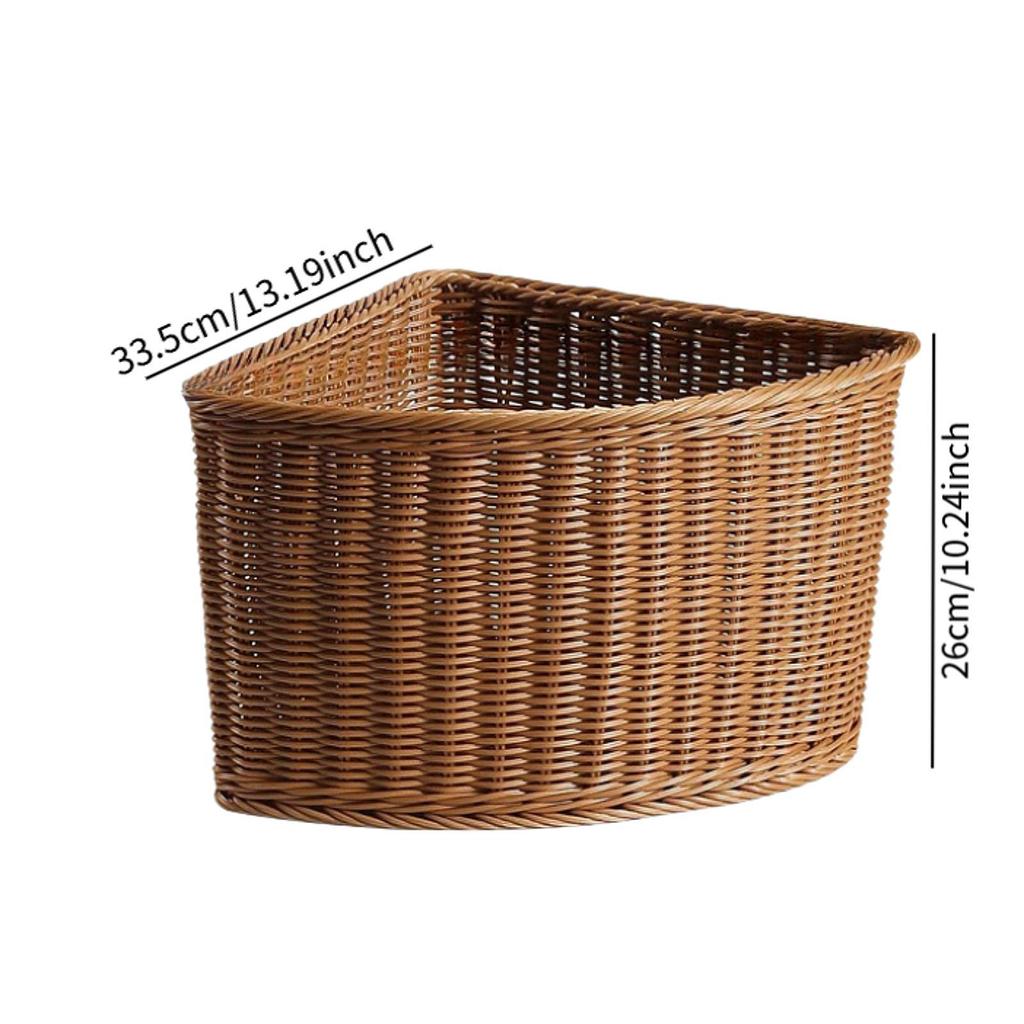 Corner Storage Basket,Multifunctional,Storage Bin,Farmhouse,Home Decor,Woven Triangular Shelf Basket for Bathroom Pantry