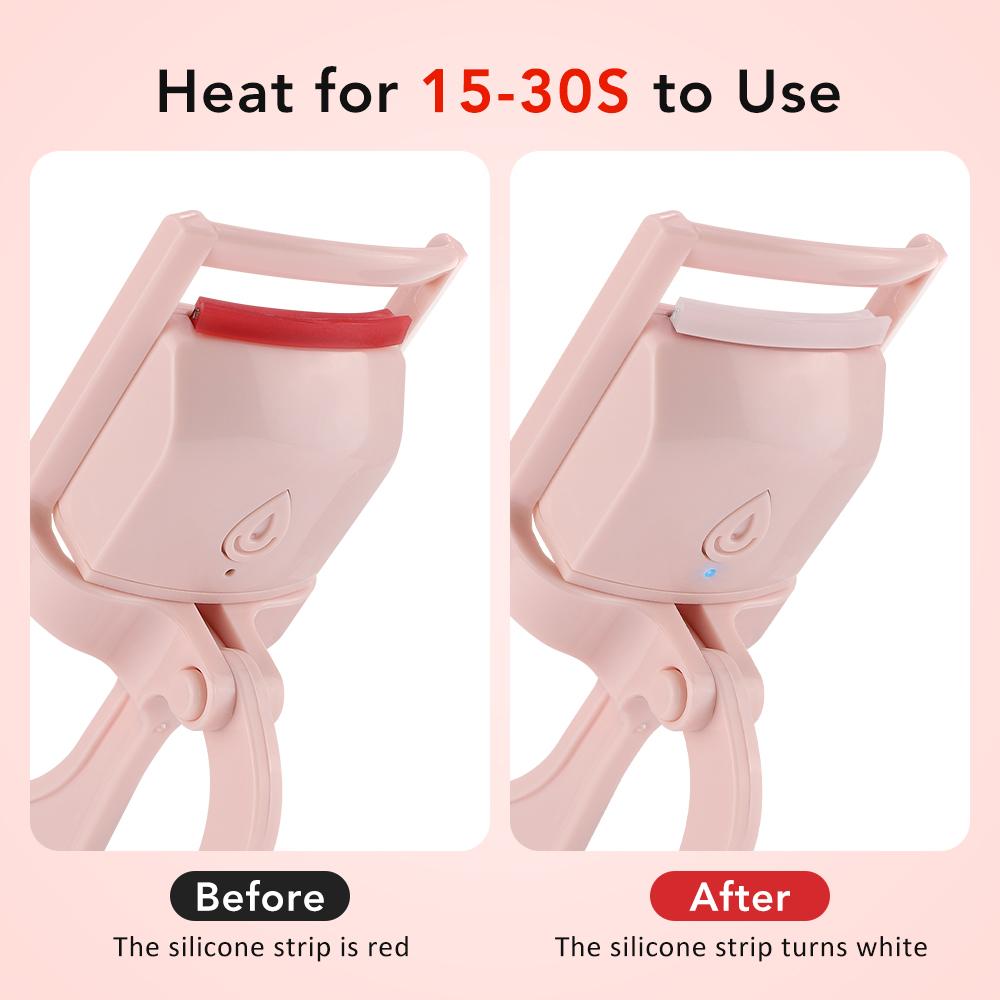 Portable Electric Eyelash Curler USB Rechargeable Long-lasting Fast Heating Curling Electric Eyelash Curler Makeup Tool