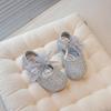 Spring New Girls Sweet Princess Shoes Bow Rhinestone Foreign Style Shallow Mouth Leather Shoes Fashion Children's Crystal Shoes