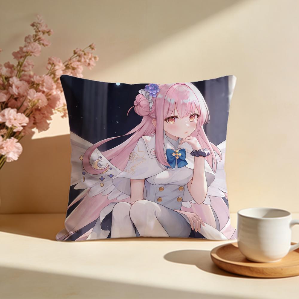 Trendy MMisono Mika Animeed Cushion Cover Stylish Washable Pillow Cover Ideal for Couch Bedroom Car Decoration