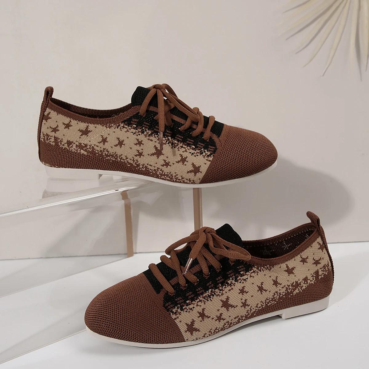 

Женская обувь для ходьбы 2025 Новый стиль Повседневный дизайн на шнуровке Низкий каблук Спортивная обувь Удобная сетчатая дышащая уличная обувь для тенниса 43 хаки